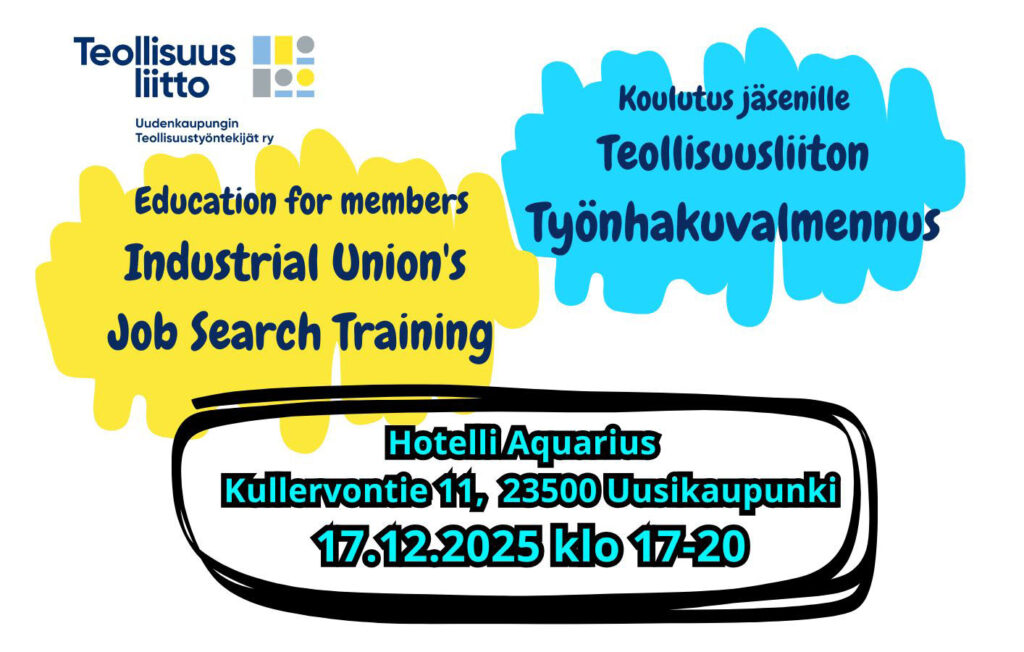 Koulutus jäsenille: Teollisuusliiton työnhakuvalmennus